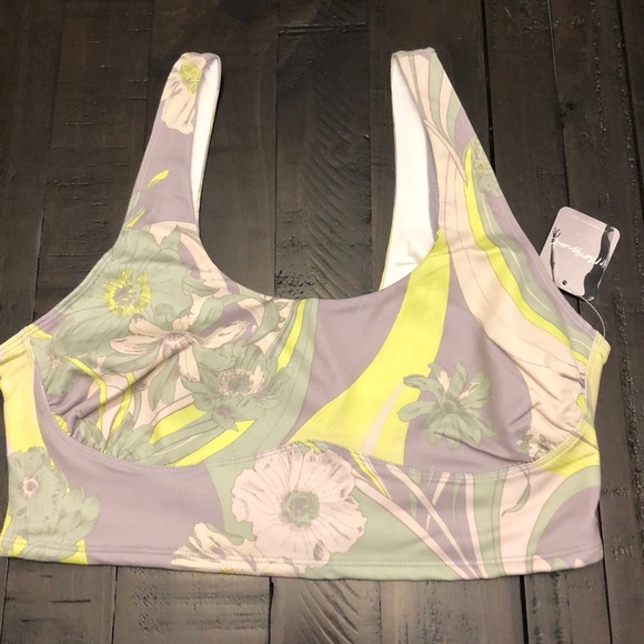 NEW! FP MOVEMENT wave crush yoga sports lime bra retro green bralette bralet​ - Picture 2 of 6